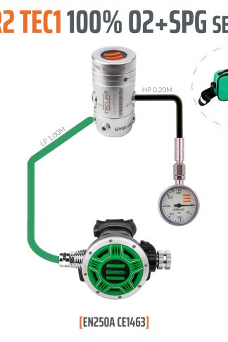 Set regulador R2 TEC1 100% O2 con mánometro - EN250A